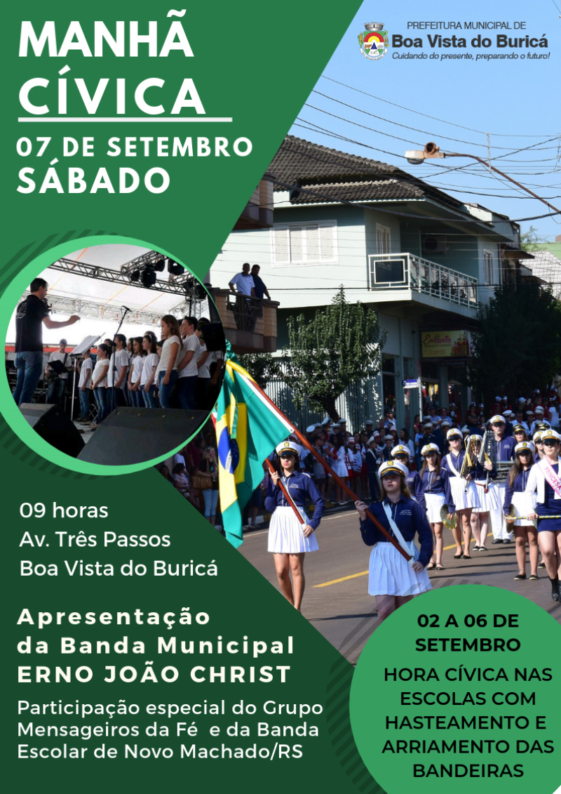 Manhã cívica será realizada no dia 07 de Setembro